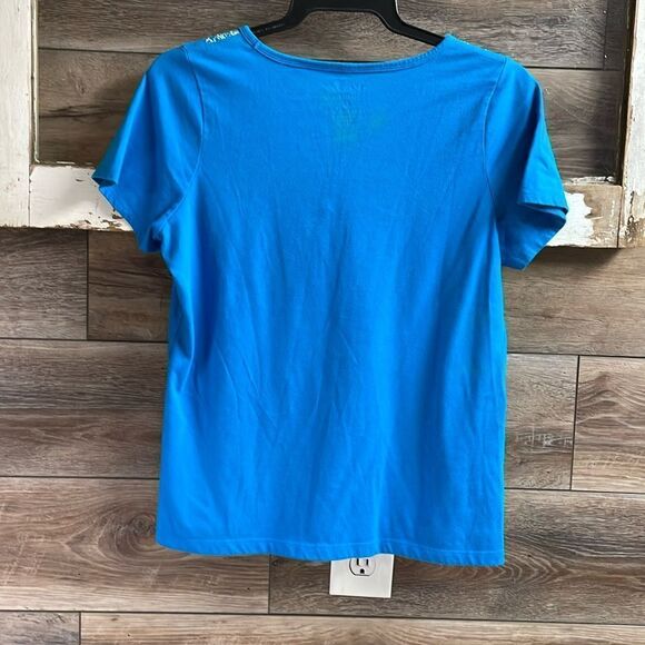 Coral Bay Petite Ladies , Size Petite Large, Blue with White Embroidered Trim - Picture 4 of 5